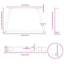 vidaXL 2 db antracitszürke, V-alakú acél dohányzóasztal láb 70 x (42-43,3) cm