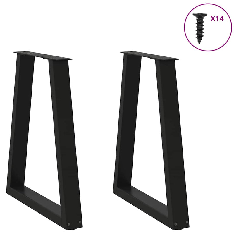 vidaXL 2 db fekete, V-alakú acél étkezőasztal láb 50x(72-73,3) cm