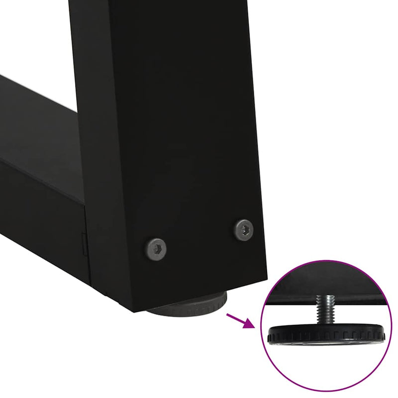 vidaXL 2 db fekete, V-alakú acél étkezőasztal láb 50x(72-73,3) cm