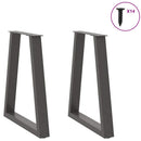 vidaXL 2 db antracitszürke, V-alakú acél étkezőasztalláb 50x(72-73,3) cm