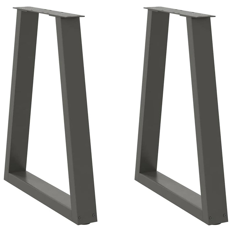 vidaXL 2 db antracitszürke, V-alakú acél étkezőasztalláb 60 x (72-73,3) cm