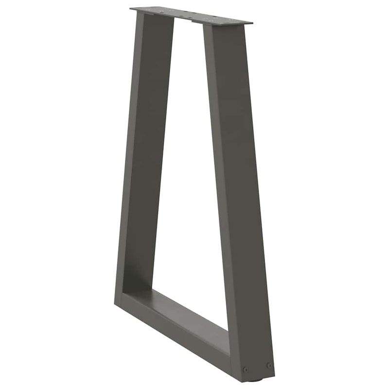 vidaXL 2 db antracitszürke, V-alakú acél étkezőasztalláb 60 x (72-73,3) cm