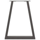 vidaXL 2 db antracitszürke, V-alakú acél étkezőasztalláb 60 x (72-73,3) cm