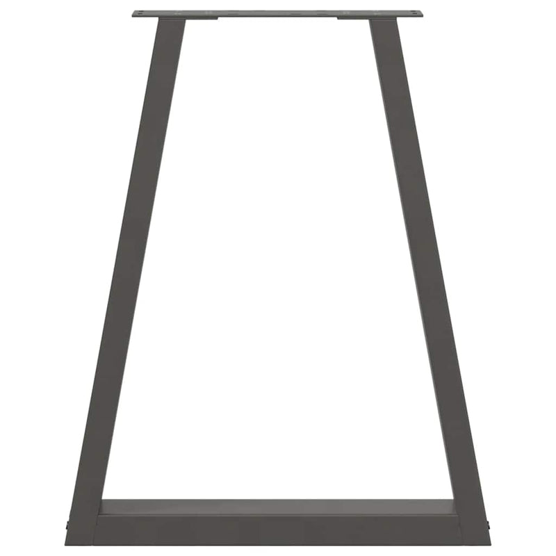 vidaXL 2 db antracitszürke, V-alakú acél étkezőasztalláb 60 x (72-73,3) cm