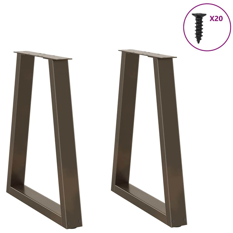 vidaXL 2 db V-alakú étkezőasztal láb natúr acél 60x(72-73,3) cm