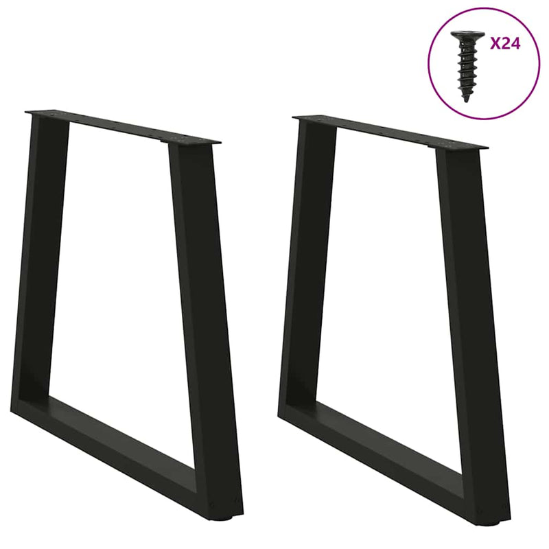 vidaXL 2 db fekete, V-alakú acél étkezőasztal láb 70 x (72-73,3) cm
