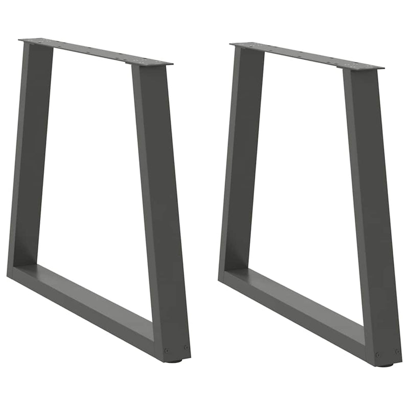 vidaXL 2 db antracitszürke, V-alakú acél étkezőasztalláb 70 x (72-73,3) cm