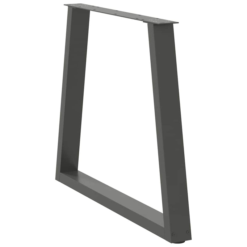 vidaXL 2 db antracitszürke, V-alakú acél étkezőasztalláb 70 x (72-73,3) cm