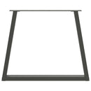 vidaXL 2 db antracitszürke, V-alakú acél étkezőasztalláb 70 x (72-73,3) cm