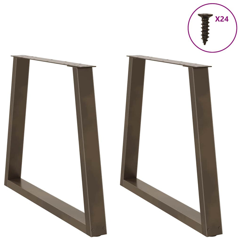 vidaXL 2 db V-alakú natúr acél étkezőasztal láb 70 x (72-73,3) cm acél