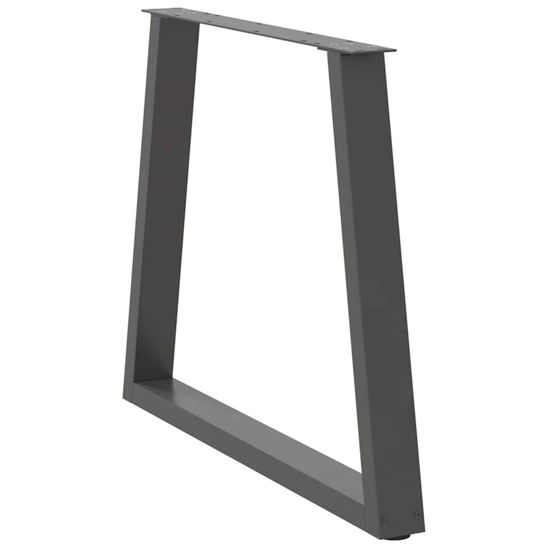 vidaXL 2 db antracitszürke, V-alakú acél étkezőasztal láb 80 x (72-73,3) cm