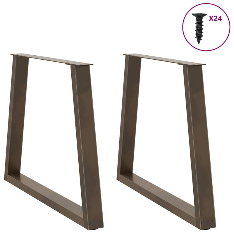 vidaXL 2 db V-alakú natúr acél étkezőasztal láb 80x(72-73,3) cm acél
