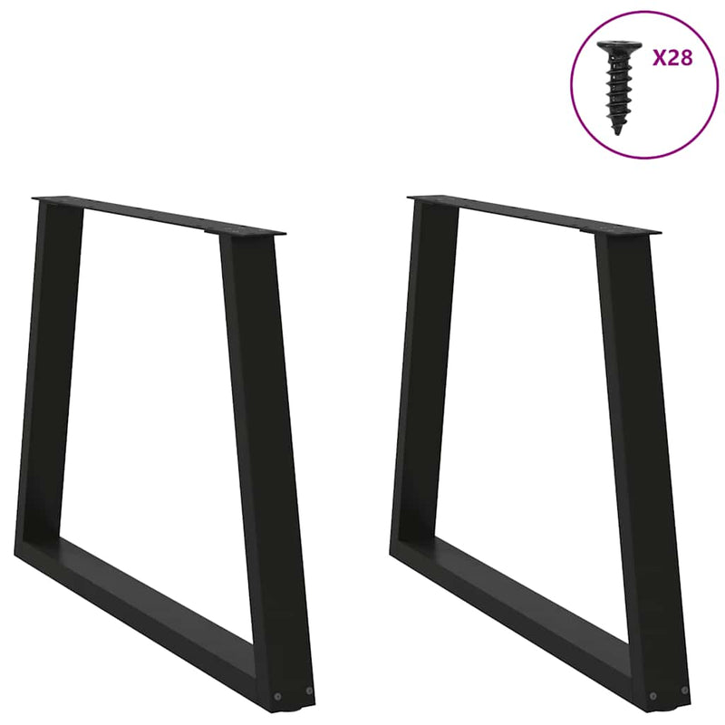 vidaXL 2 db fekete, V-alakú acél étkezőasztal láb 90 x (72-73,3) cm