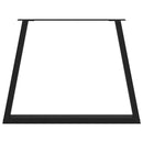 vidaXL 2 db fekete, V-alakú acél étkezőasztal láb 90 x (72-73,3) cm