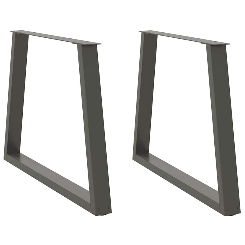 vidaXL 2 db antracitszürke, V-alakú acél étkezőasztal láb 90 x (72-73,3) cm