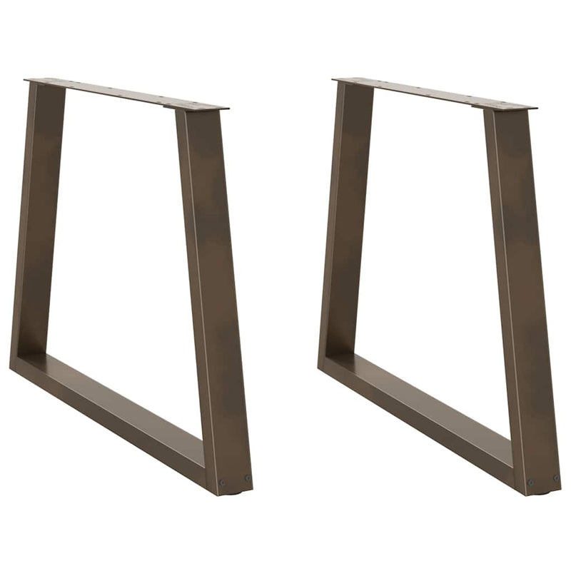 vidaXL 2 db V-alakú natúr acél étkezőasztal láb 90 x (72-73,3) cm acél