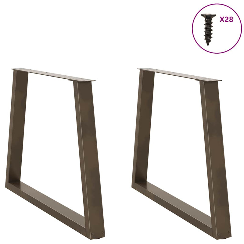 vidaXL 2 db V-alakú natúr acél étkezőasztal láb 90 x (72-73,3) cm acél
