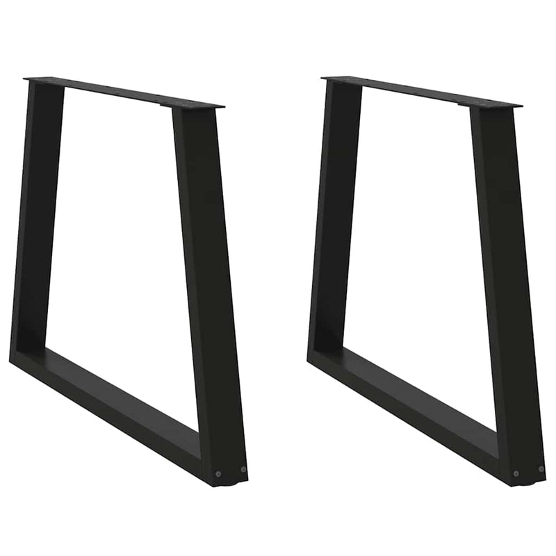 vidaXL 2 db V-alakú étkezőasztal láb fekete 100 x (72-73,3) cm acél étkezőasztal láb
