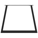 vidaXL 2 db V-alakú étkezőasztal láb fekete 100 x (72-73,3) cm acél étkezőasztal láb