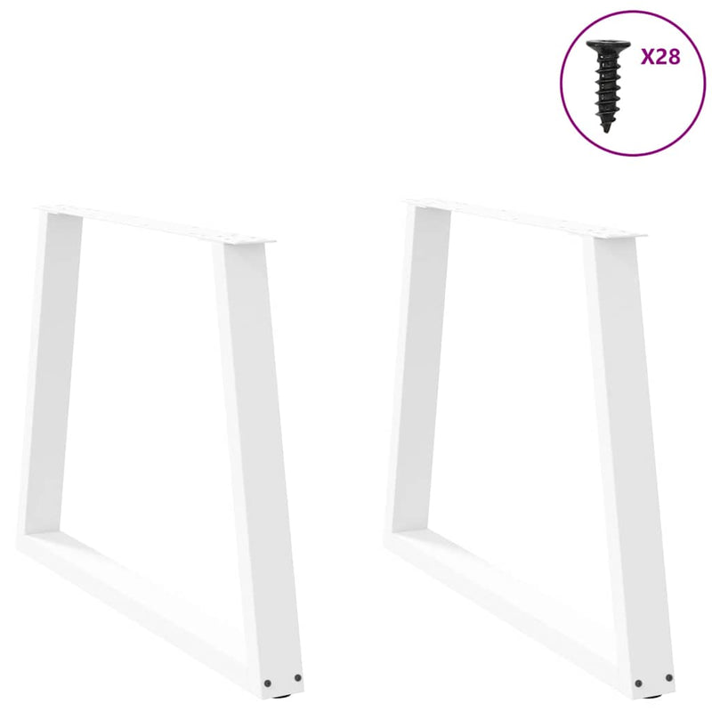 vidaXL 2 db fehér, V-alakú étkezőasztal láb 100 x (72-73,3) cm acél étkezőasztal láb