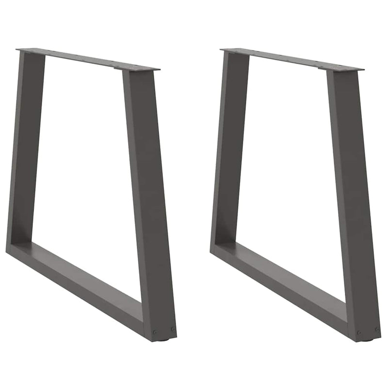vidaXL 2 db antracitszürke étkezőasztal V-alakú láb 100 x (72-73,3) cm acél étkezőasztal láb