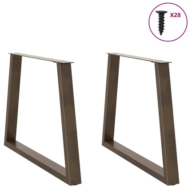 vidaXL 2 db V-alakú étkezőasztal láb natúr acél 100 x (72-73,3) cm acél