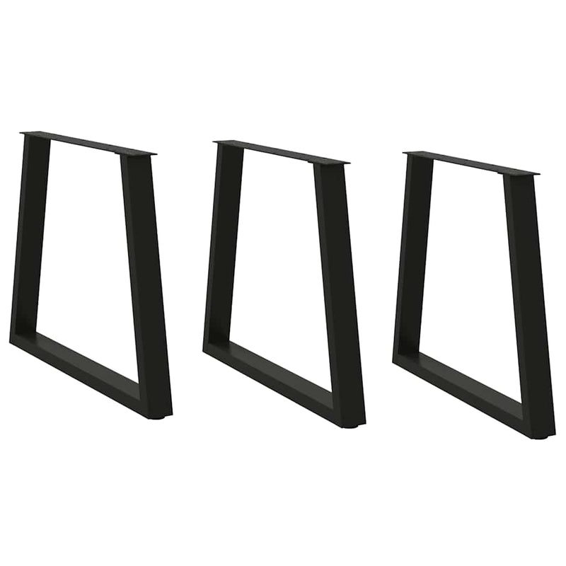 vidaXL 3 db V-alakú étkezőasztal láb fekete 70 x (72-73,3) cm acél étkezőasztal láb