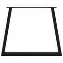 vidaXL 3 db V-alakú étkezőasztal láb fekete 70 x (72-73,3) cm acél étkezőasztal láb