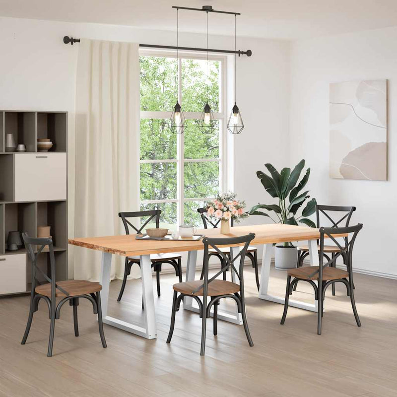 vidaXL 3 db fehér, V-alakú étkezőasztal láb 70 x (72-73,3) cm acél étkezőasztal láb