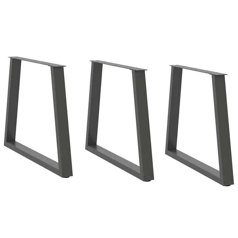 vidaXL 3 db antracitszürke, V-alakú acél étkezőasztalláb 70 x (72-73,3) cm