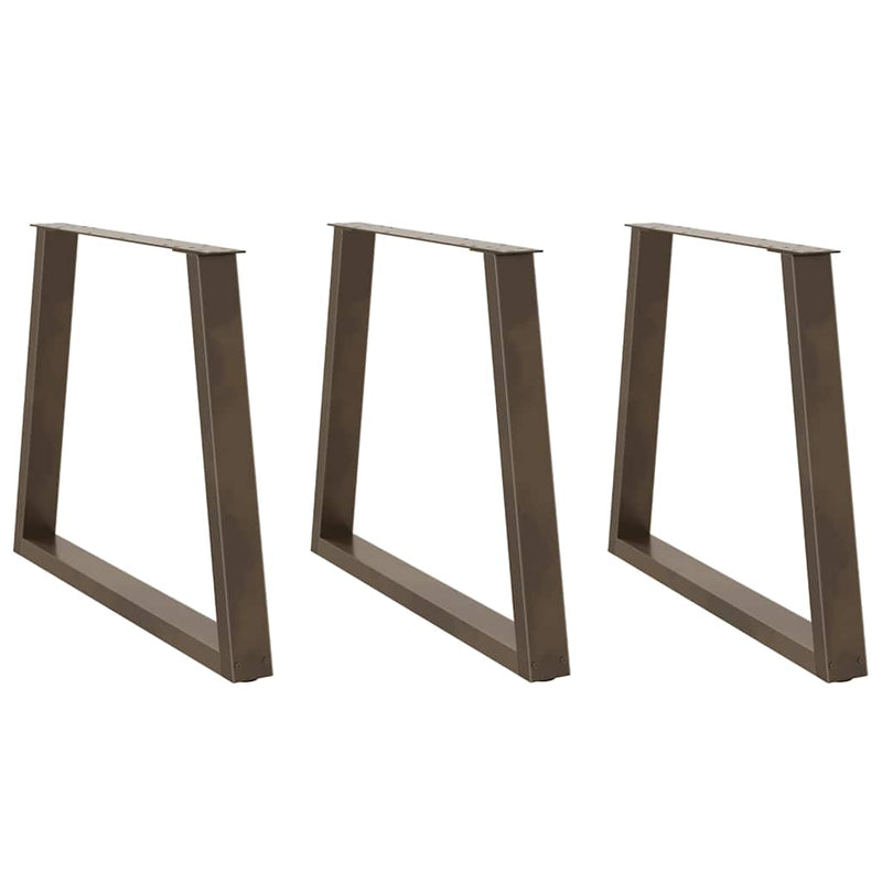 vidaXL 3 db V-alakú natúr acél étkezőasztal láb 70 x (72-73,3) cm acél
