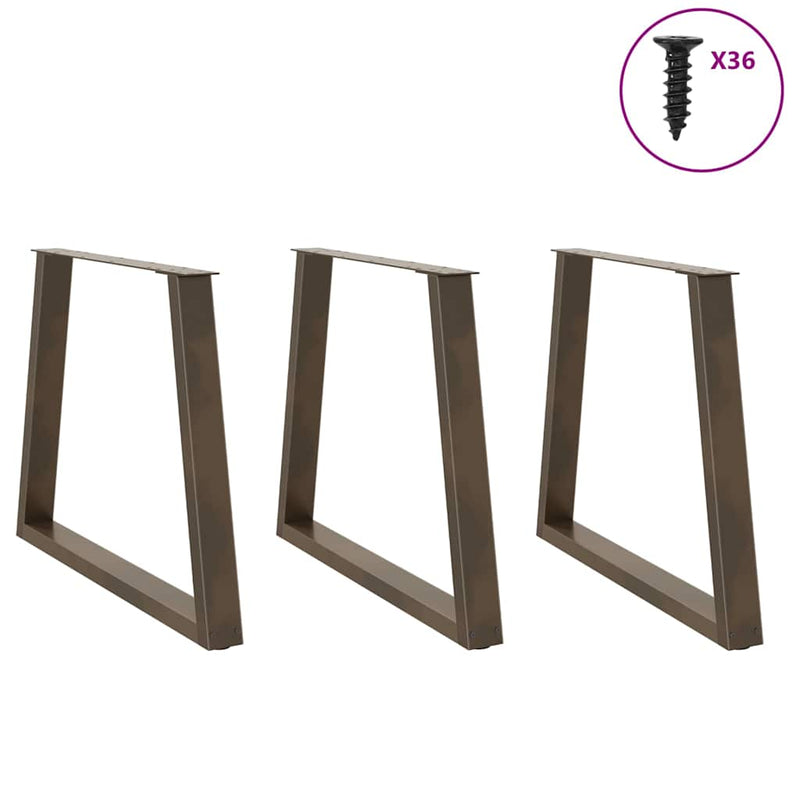 vidaXL 3 db V-alakú natúr acél étkezőasztal láb 70 x (72-73,3) cm acél