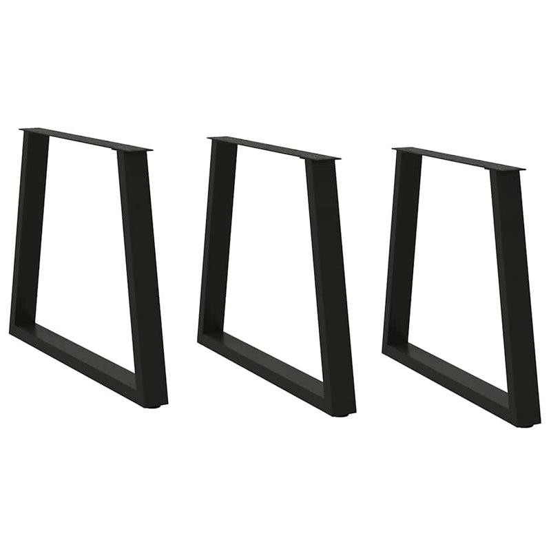 vidaXL 3 db V-alakú étkezőasztal láb fekete 80 x (72-73,3) cm acél étkezőasztal láb