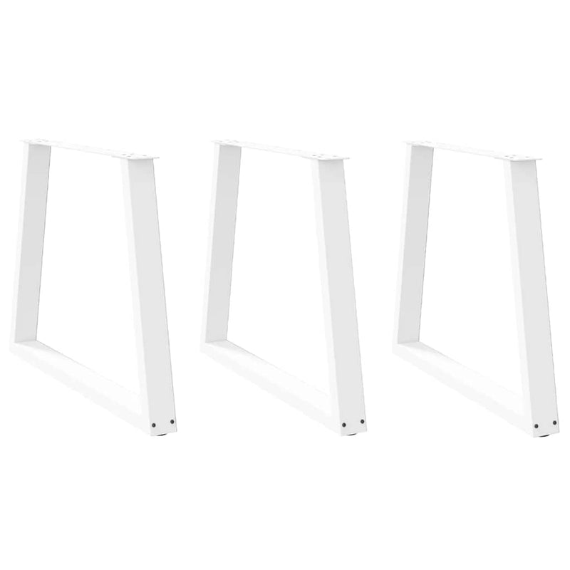 vidaXL 3 db fehér, V-alakú étkezőasztal láb 80 x (72-73,3) cm acél étkezőasztal láb