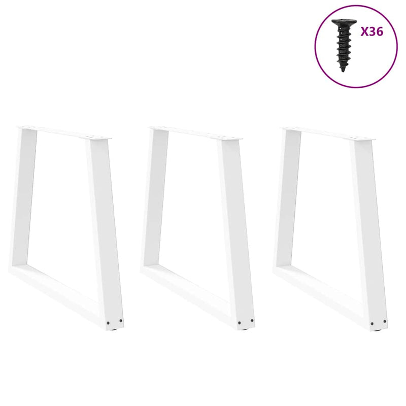 vidaXL 3 db fehér, V-alakú étkezőasztal láb 80 x (72-73,3) cm acél étkezőasztal láb