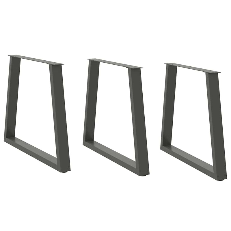 vidaXL 3 db antracitszürke, V-alakú acél étkezőasztalláb 80 x (72-73,3) cm