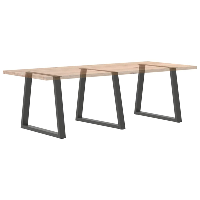 vidaXL 3 db antracitszürke, V-alakú acél étkezőasztalláb 80 x (72-73,3) cm