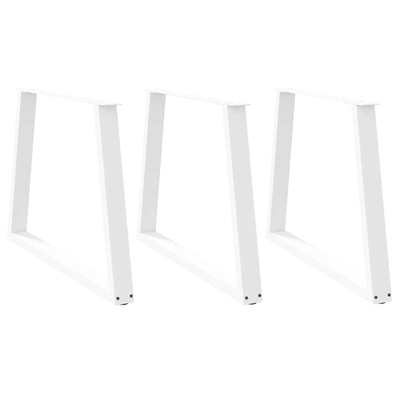 vidaXL 3 db fehér, V-alakú étkezőasztal láb 90 x (72-73,3) cm acél étkezőasztal láb