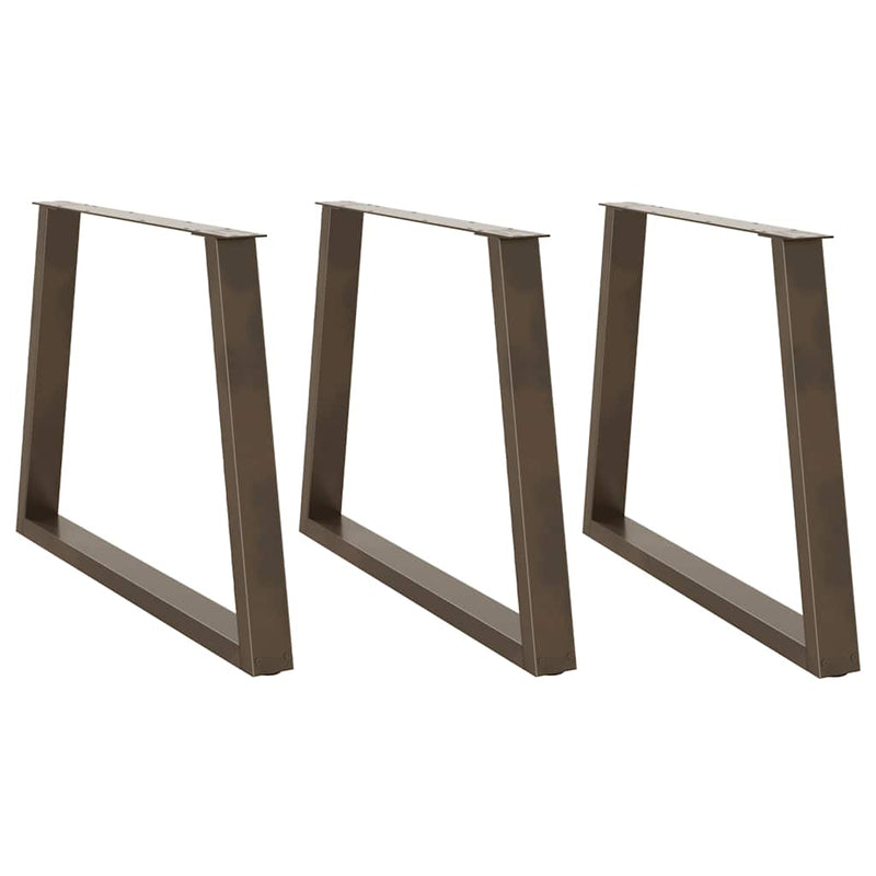 vidaXL 3 db V-alakú natúr acél étkezőasztal láb 90 x (72-73,3) cm acél