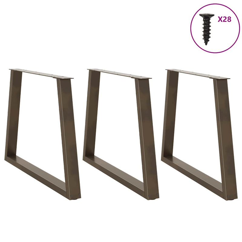 vidaXL 3 db V-alakú natúr acél étkezőasztal láb 90 x (72-73,3) cm acél