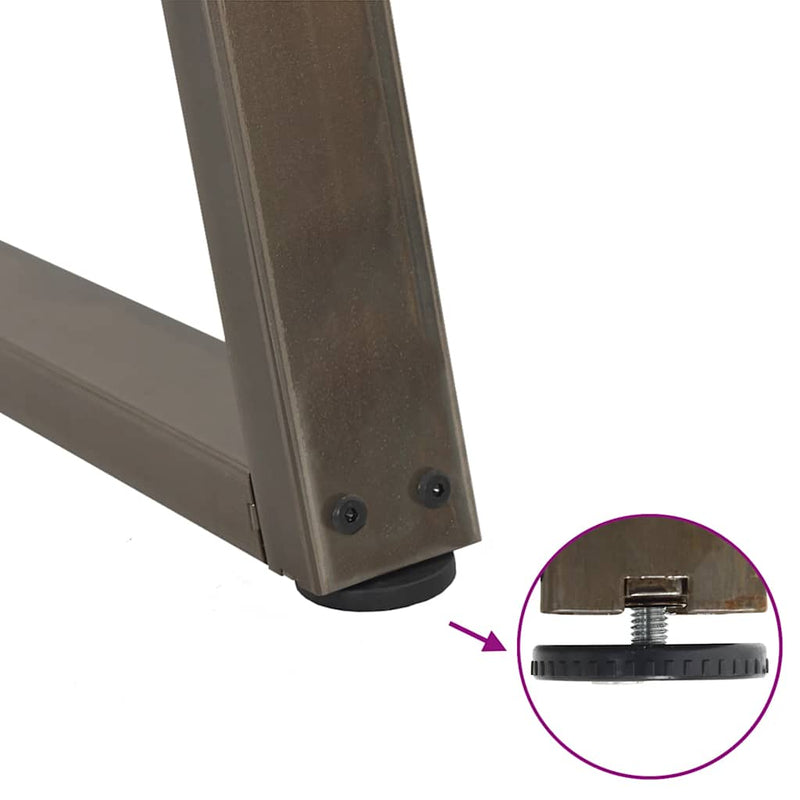 vidaXL 3 db V-alakú natúr acél étkezőasztal láb 90 x (72-73,3) cm acél