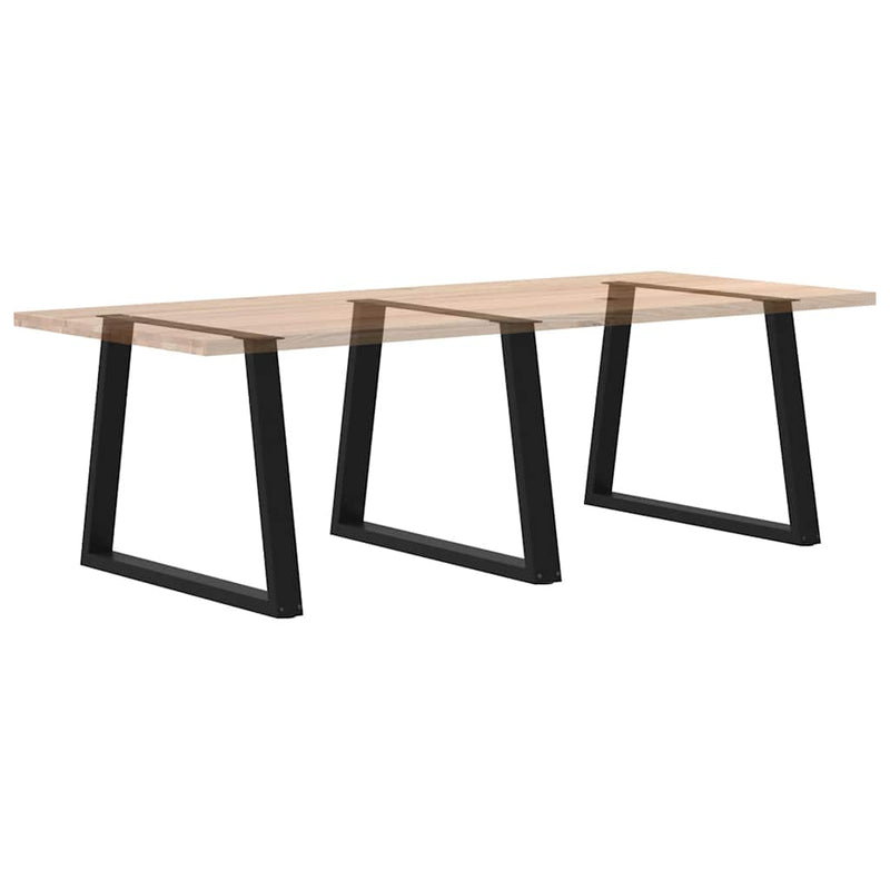 vidaXL 3 db V-alakú étkezőasztal láb fekete 100 x (72-73,3) cm acél étkezőasztal láb