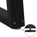 vidaXL 3 db V-alakú étkezőasztal láb fekete 100 x (72-73,3) cm acél étkezőasztal láb