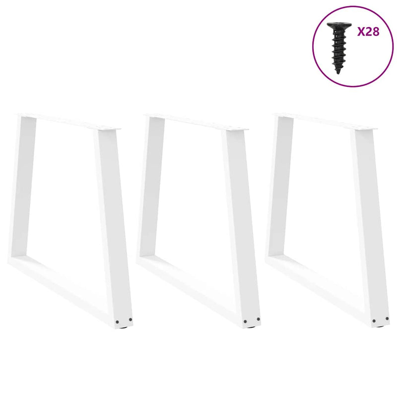vidaXL 3 db fehér, V-alakú étkezőasztal láb 100 x (72-73,3) cm acél étkezőasztal láb
