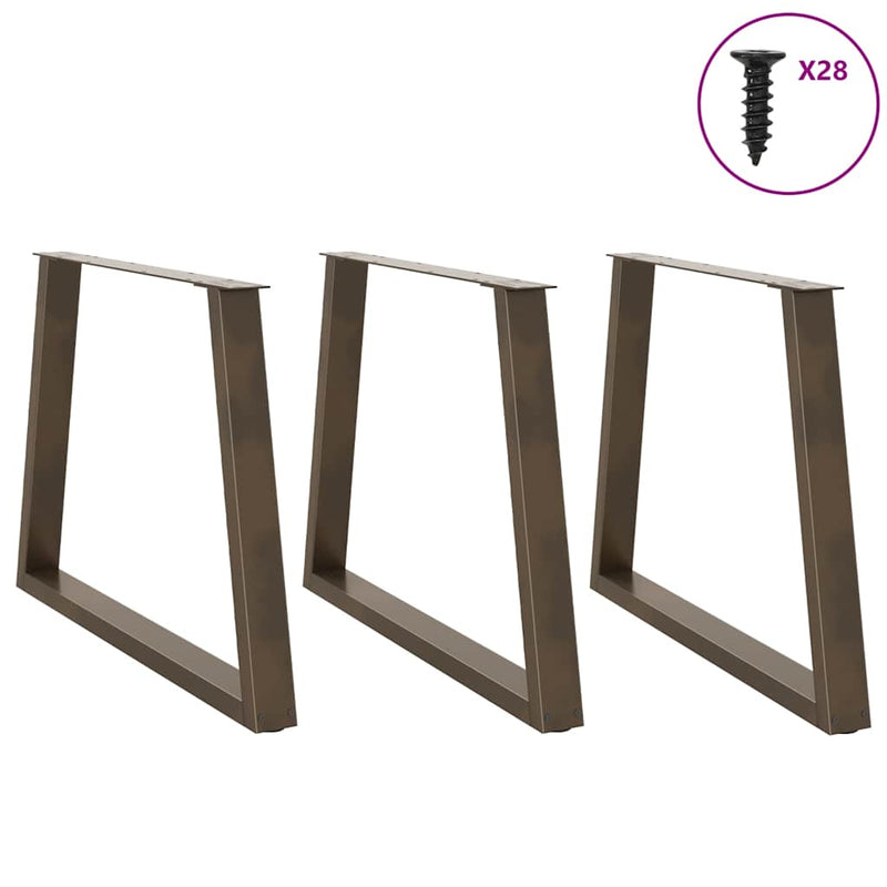 vidaXL 3 db V-alakú natúr acél étkezőasztal láb 100 x (72-73,3) cm acél