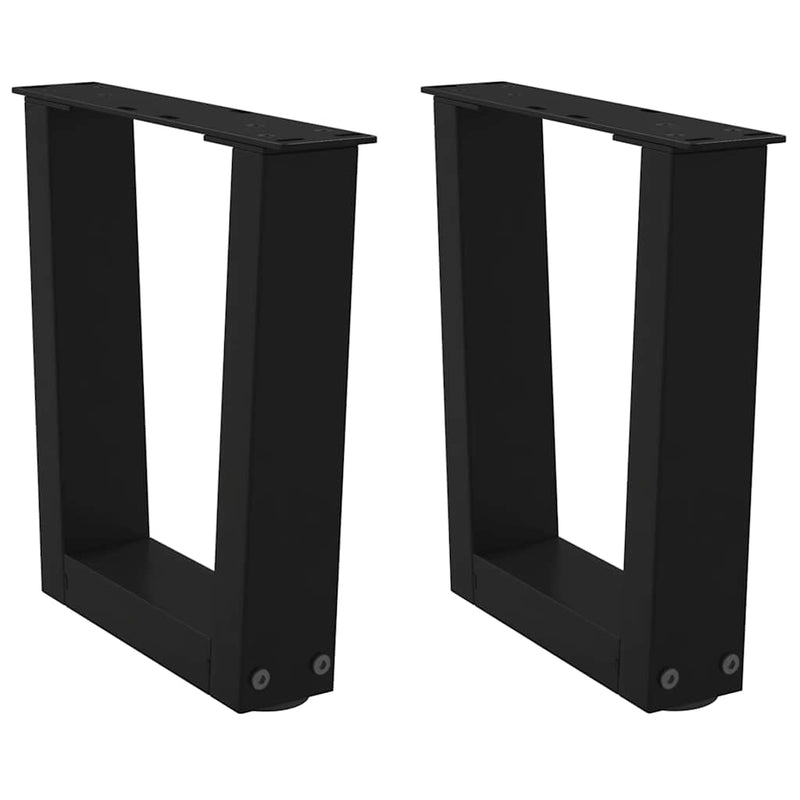 vidaXL 2 db fekete, V-alakú acél dohányzóasztal láb 30 x (30-31,3) cm