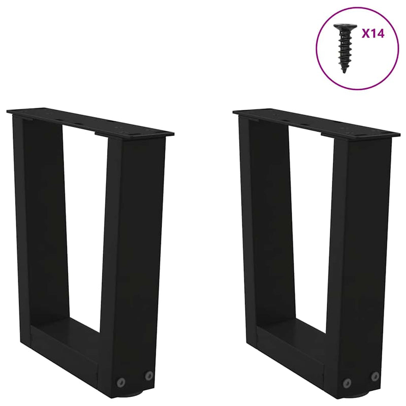 vidaXL 2 db fekete, V-alakú acél dohányzóasztal láb 30 x (30-31,3) cm