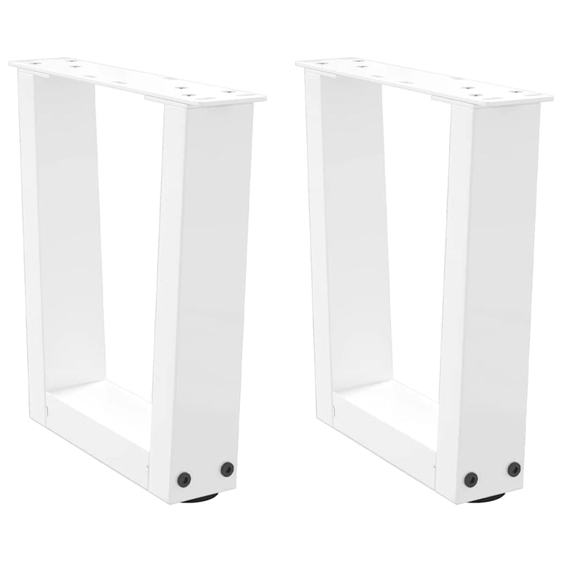 vidaXL 2 db fehér, V-alakú acél dohányzóasztal láb 30 x (30-31,3) cm