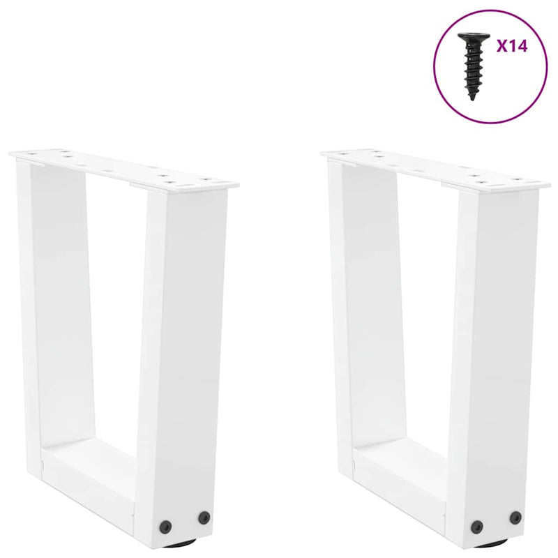 vidaXL 2 db fehér, V-alakú acél dohányzóasztal láb 30 x (30-31,3) cm