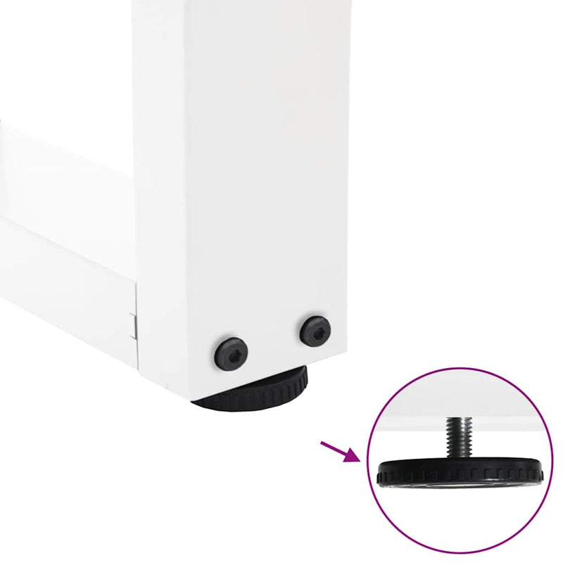 vidaXL 2 db fehér, V-alakú acél dohányzóasztal láb 30 x (30-31,3) cm